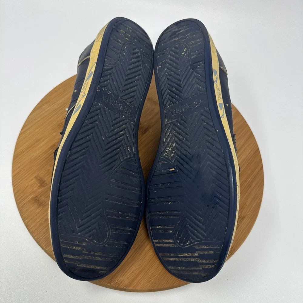 Premiata Clay 6907 Navy Leather Distressed Sneakers Mens Sz 45/12 Low Top Shoes